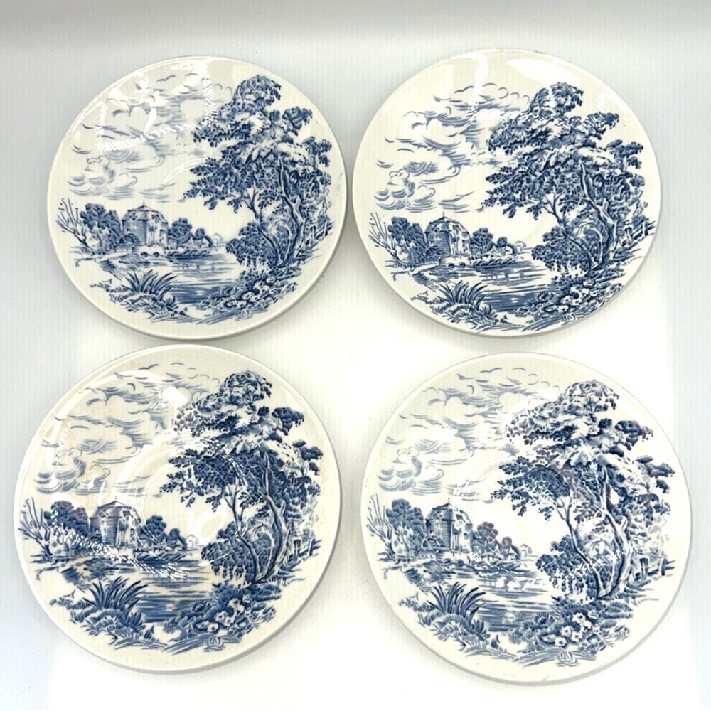 Enoch Wedgwood Tunstall Ltd Countryside Saucers Blue Replacement Set of 5
